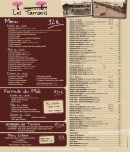 Carte et menu de Les Tamaris à Andernos les Bains — Les menus, burgers,...