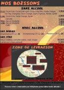 Menu Pizza Amigos - Les boissons et informations supplémentaires