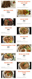 Menu O'dalya - Les plats