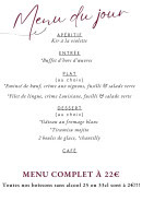 Menu Les Baronnes de Goulée - Le menu du jour