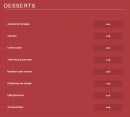 Carte et menu de Le Brasserie de l' Hôtel de ville à Pessac — Les desserts