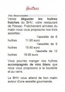 Carte et menu de Le Brasserie de l' Hôtel de ville à Pessac — Les huîtres