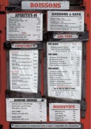 Menu Le Comptoir - Les boissons