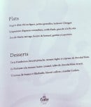 Menu Villa Costes - Plats et desserts