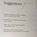 Menu Villa Costes - Suggestions
