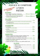 Carte et menu de La Paillote du Paradis à Lacanau — Huîtres, salades, sandwiches,...