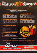 Menu Chez Matteo - Les burgers