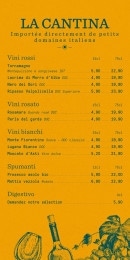 Menu Ciao a tutti - Les vins