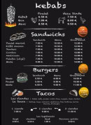 Menu Eat Salad - Les tacos , kebab et burgers