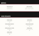 Menu Le 15 lounge - Les bières et vins rouges