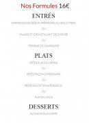 Menu Procopio - Les formules