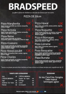 Menu Bradspeed - Les pizzas, boissons