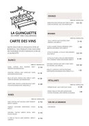 Carte et menu de La Guinguette du port des Callonges à Saint Ciers sur Gironde — La carte des vins