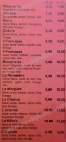 Carte et menu de Saint Ciers Pizzas à Saint Ciers sur Gironde — Les pizzas: margarita, jambon...