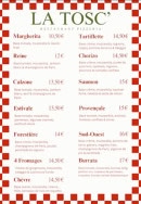 Carte et menu de La Tosc' à Belin Beliet — Les pizzas