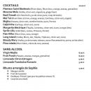 Carte et menu de L'auberge Du Bassin à Lege Cap Ferret — cocktails