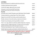 Carte et menu de L'auberge Du Bassin à Lege Cap Ferret — entrées, plats