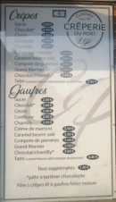 Carte et menu de La Creperie du Port Claouey à Lege Cap Ferret — Les crêpes et gaufres