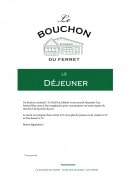 Carte et menu de Le Bouchon du Ferret Chez Boulant à Lege Cap Ferret — La carte du dejeuner