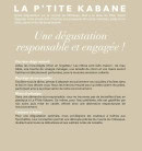 Carte et menu de La P'tite Kabane à Cap Ferret — Les dégustations