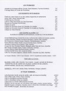 Carte et menu de La Pleine Mer à Cap Ferret — Les fromages et desserts