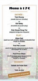 Menu Ban Thai - Menu 17€