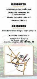 Menu Ban Thai - Les desserts et boissons 