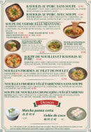 Menu Chunxi le coin nouilles - Les raviolis, soupes et nouilles