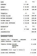 Menu Coyot Bar - Les gins, tequilas et digestifs,...