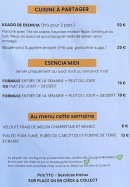 Menu Esencia - A partager et formules