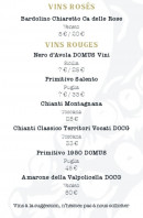 Menu Kraken La Nostra Italia - Les vins rosés et vins rouges
