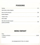 Menu La Cachette - Les poissons et menu enfant