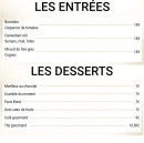 Menu La Cachette - Les entrées et desserts