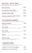 Menu La perle noir - Les plats