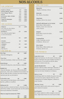 Menu Le Comptoir - Les alcools