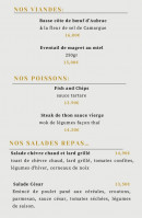 Menu Le Comptoir - Les viandes, poissons et salades repas