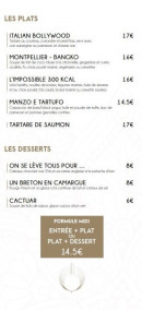 Menu Le Guru - Les plats et desserts