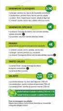 Menu Mon Cuisinier - Les sandwiches classiques, sandwiches spéciaux, paninis...