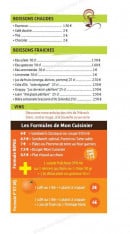 Menu Mon Cuisinier - Les boissons, vins et les formules