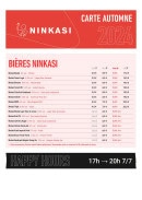 Menu Ninkasi Montpellier - Les bières