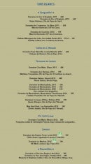 Menu Pastis Restaurant - Les vins blanc 