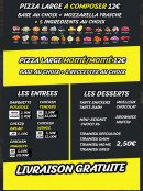 Menu Pizza Street - Les entrées et desserts,...