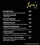 Menu Sam's Burgers - Les hamburgers 