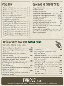 Menu Thanh Long - les poissons, crevettes et spécialités