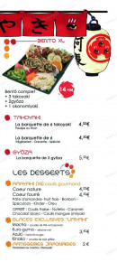 Menu Umiyaki - Les bento suite et desserts