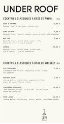 Menu Under Roof Bar - Les cocktails page 2