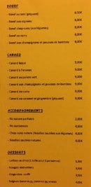 Menu Saigon Wok - Le boeuf, canard, accompagnements et desserts