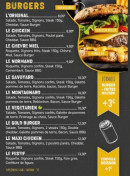 Menu Gold Burger - Les burgers