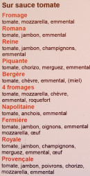 Menu Bip'Bipizza - Les pizzas page 2