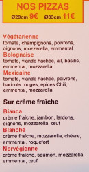 Menu Bip'Bipizza - Les pizzas